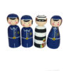 Handmade Wooden Peg Dolls - Police and Thief Adventure Set