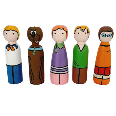 Handmade Wooden Peg Dolls - Scooby-Doo Mystery Solving Gang