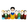 Handmade Wooden Peg Dolls - Snow White & Seven Dwarfs Set