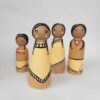 Handmade Wooden Peg Dolls - Sorkh Poost Girls Traditional Set