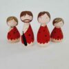 Handmade Wooden Peg Dolls - Stone Age Primitive Family Set