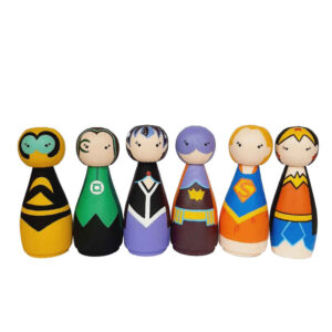 Handmade Wooden Peg Dolls – DC & Marvel Superhero Collection