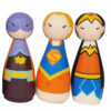 Handmade Wooden Peg Doll - Superman Superhero Figurine