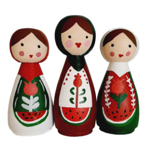 Handmade Wooden Peg Dolls – Yalda Night Celebration Characters