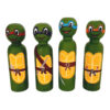 Handmade Wooden Peg Dolls - Teenage Mutant Ninja Turtles Set
