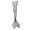 Handcrafted Persian Filigree Decorative Vase, Featuring the Mahtab Model with a Silver-Plated Trumpet Silhouette and Floral Motif