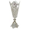 Handcrafted Persian Filigree Decorative Vase, Featuring the Parya Model with a Silver-Plated Trumpet Silhouette and Floral Art