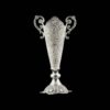 Handcrafted Persian Filigree Decorative Vase, Featuring the Raha Model with a Silver-Plated Trumpet Silhouette and Floral Design