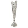 Handcrafted Persian Filigree Decorative Vase, Featuring the Zina Model with a Silver-Plated Trumpet Silhouette and Floral Details