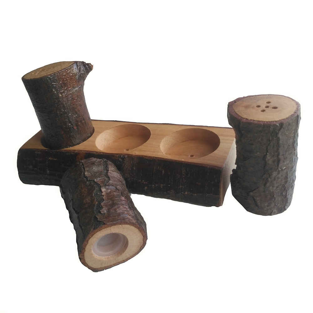 Set of Wooden Salt & Pepper Shakers Jungle