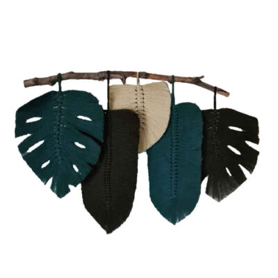 Handmade Macramé Wall Hanging Tapestry, Boho Leaf Wall Decor