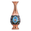 Decorative Copper Vase Hand-Painted with Persian Minakari Enamel, Featuring the Hila Floral Design for a Charming Display