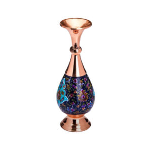Decorative Copper Vase Hand-Painted with Persian Minakari Enamel, Featuring a Luxurious Floral Design for High-End Decor