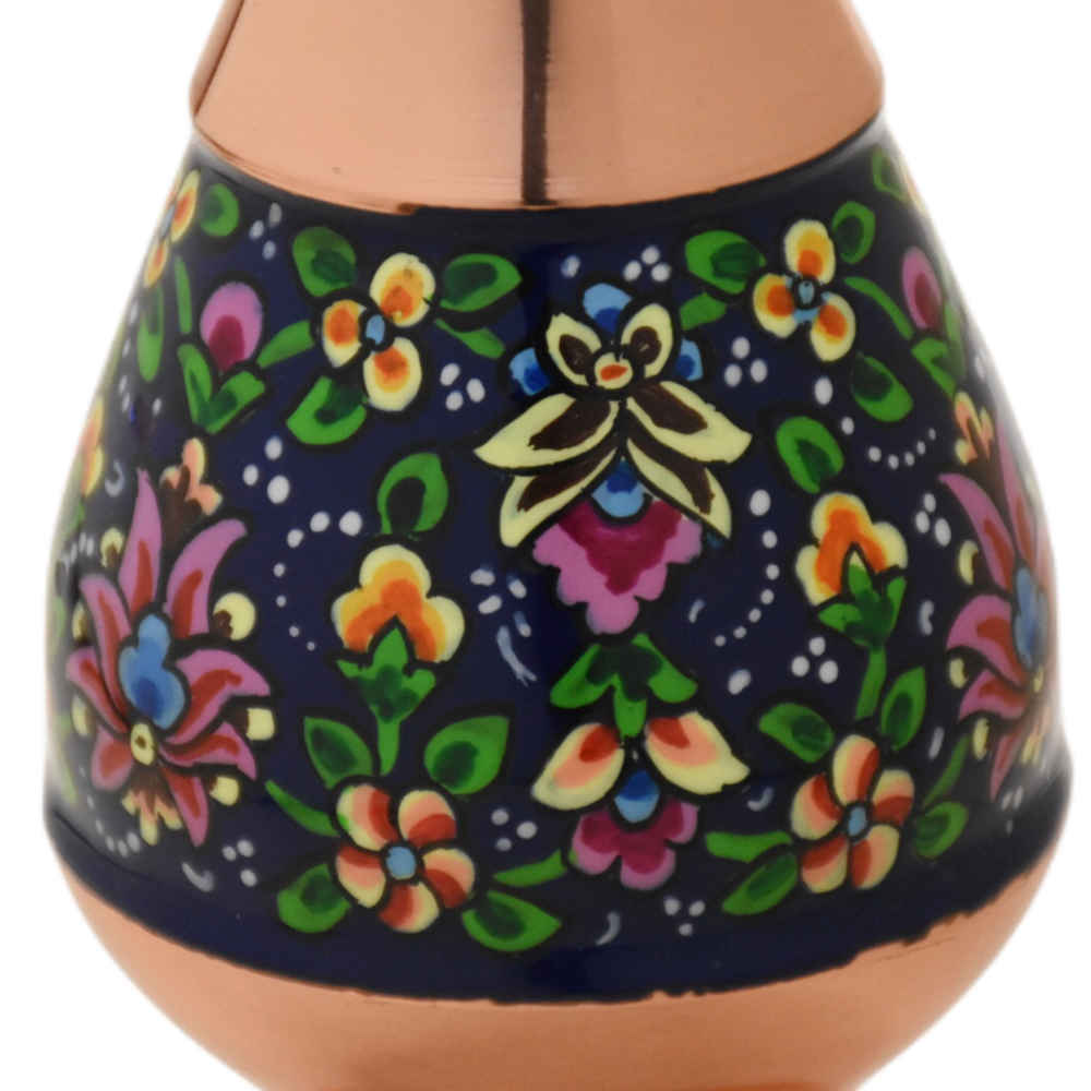 Decorative Copper Vase Hand-Painted with Persian Minakari Enamel, Featuring the Samira Floral Design for an Artistic Accent