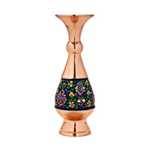 Decorative Copper Vase Hand-Painted with Persian Minakari Enamel, Featuring the Samira Floral Design for an Artistic Accent