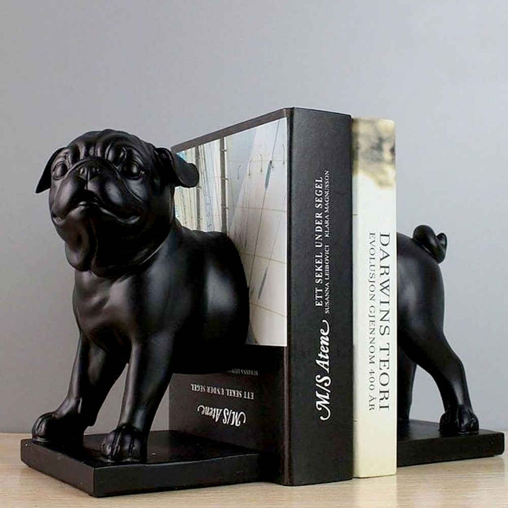 Dog Figure Polyester Sculpture Bookend – Perfect for Pet Lovers’ Shelves
