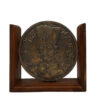 Ghajari Coin Wooden Sculpture Bookend – Ideal for Cultural Décor