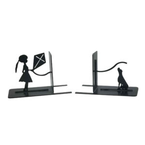 Girl & Dog Design Persian Metal Art Bookend – Suitable for Gift Ideas
