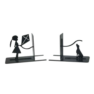 Girl & Dog Design Persian Metal Art Bookend – Suitable for Gift Ideas
