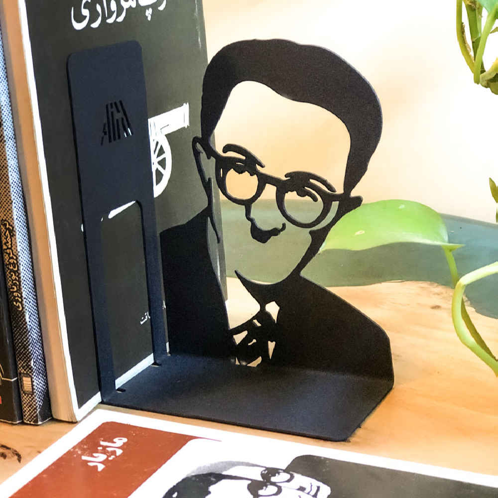 Sadegh Hedayat Portrait Persian Metal Art Bookend – Perfect for Literary Corners