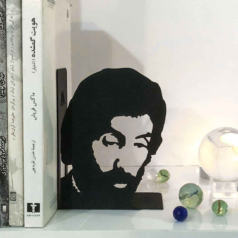 Sohrab Sepehri Portrait Persian Metal Art Bookend – Ideal for Artistic Shelves
