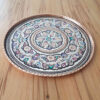 Decorative Copper Tray Hand-Engraved with Persian Artisanal Darya