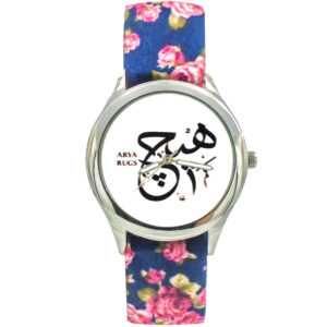 Women’s Floral Boho Fabric Tie Scarf Watch – Persian Calligraphy Hich