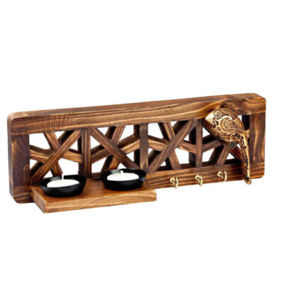 Decorative Wooden Wall Key Holder with Bird Design for Entryway