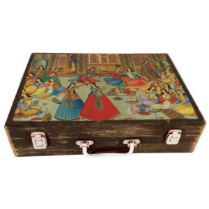 Wooden Box for Gift Giving with Persian Inspired Pattern Negareh
