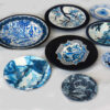 Set of 10 Hand-Painted Decorative Pottery Wall Plate