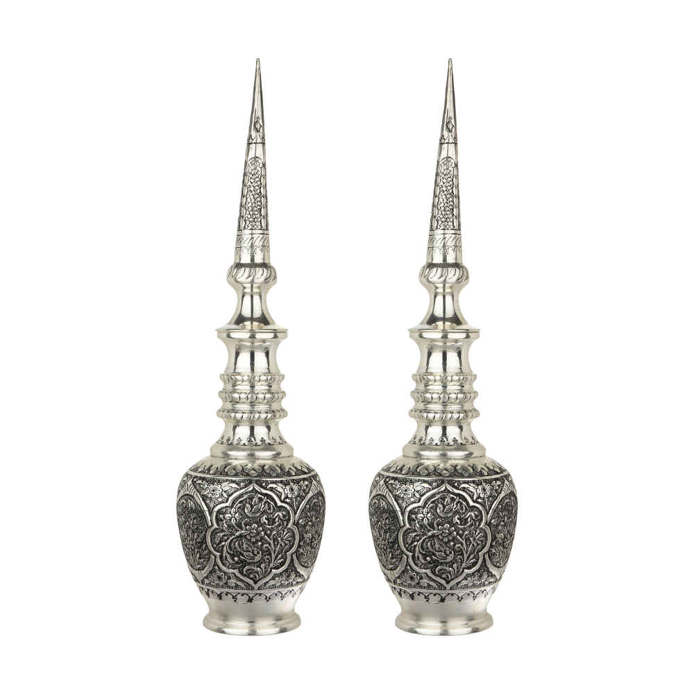 Decorative Copper Bottle Handcrafted Persian Engraved Alma (2x)