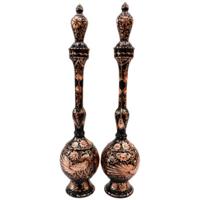 Decorative Copper Bottle Handcrafted Persian Engraved Shokoh (2x)