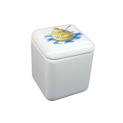 Ceramic Kitchen Canister Set for Spices & Dry Food Storage - Honey Design, 3-Piece