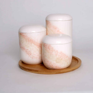 Ceramic Canister Set – Ideal for Kitchen Storage & Organization, Lux (3x)
