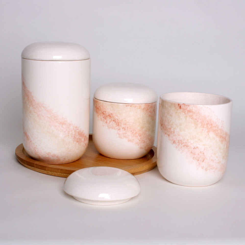 Ceramic Canister Set – Ideal for Kitchen Storage & Organization, Lux (3x)