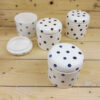 Ceramic Canister Set - Ideal for Kitchen Storage & Organization, Polka Dots (3x)