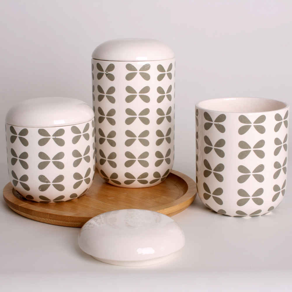 Ceramic Canister Set – Stylish Storage for Coffee, Tea, & More, Set of 3