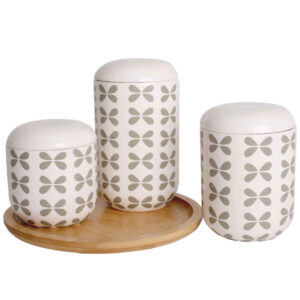 Ceramic Canister Set – Stylish Storage for Coffee, Tea, & More, Set of 3