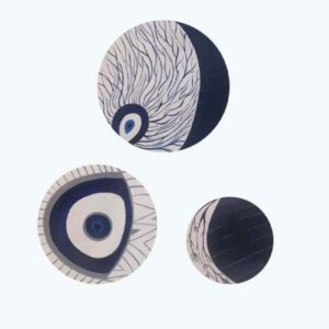 Set of 3 Hand-Painted Decorative Pottery Wall Plate Nazar