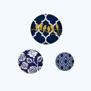 Set of 3 Hand-Painted Decorative Pottery Wall Plate Parandeh