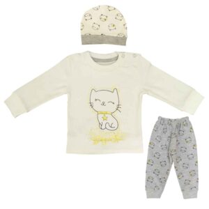 Set of 3 Newborn Baby Clothes Model Cat