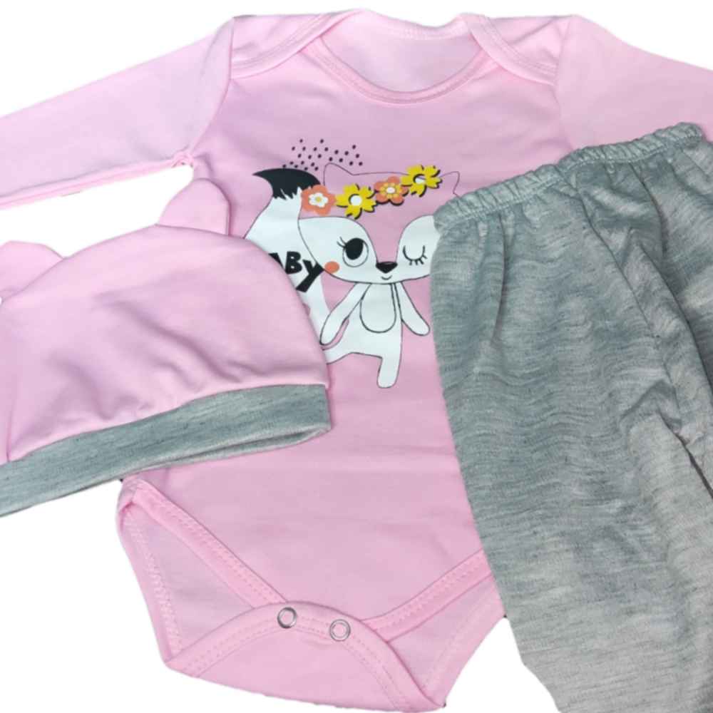 Set of 3 Newborn Baby Clothes Model Fox