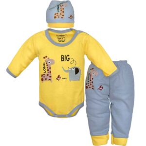 Set of 3 Newborn Baby Clothes Model Giraffe