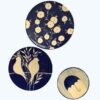 Set of 3 Hand-Painted Decorative Pottery Wall Plate Flower