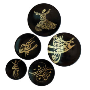 Set of 5 Hand-Painted Decorative Pottery Wall Plate Eshgh
