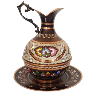 Decorative Pitcher Handcrafted With Persian Minakari Enamel Tina