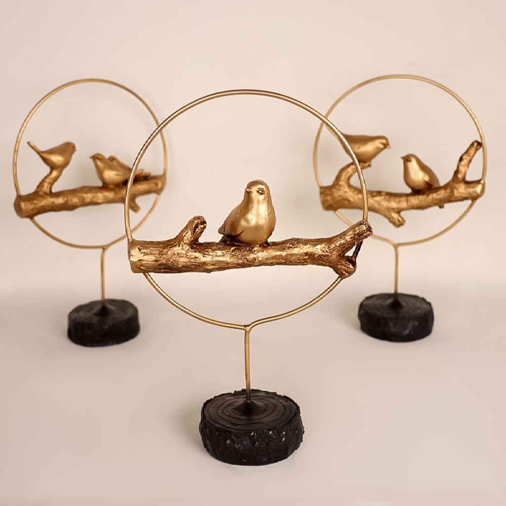 Set of 3 Realistic Sparrow Figurines – Lifelike Bird Sculptures