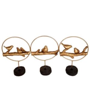 Set of 3 Realistic Sparrow Figurines – Lifelike Bird Sculptures