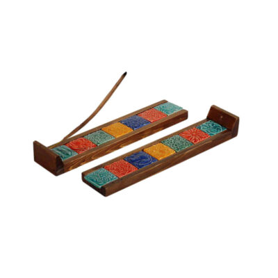 Wooden Incense Holder Rectangular Model Kheshti Set of 2