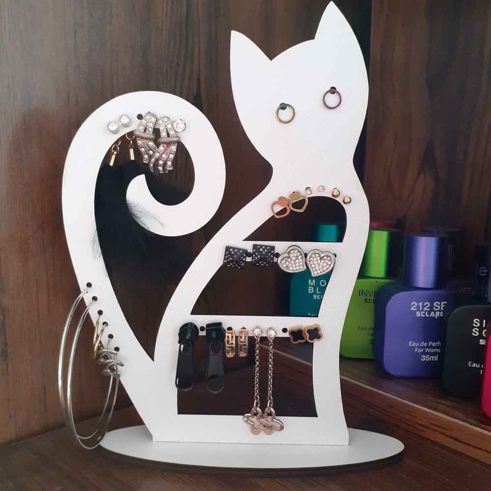 Novelty Wooden Jewelry Holder and Organizer Model Cat (x2)